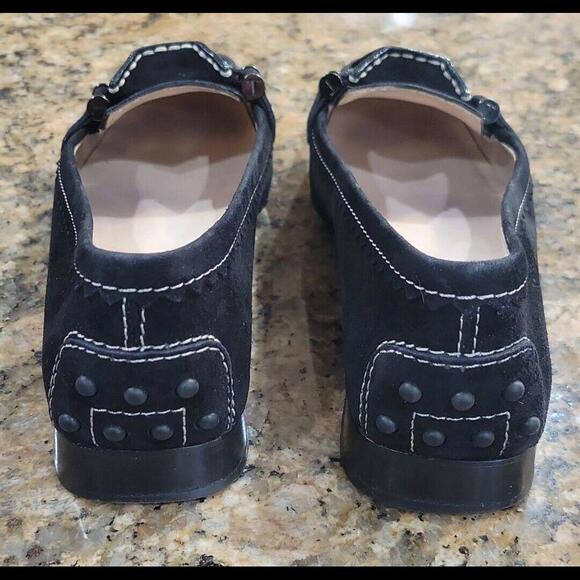 Tod's Black Suede Ballet Flats Slip On Driving Mocs Womens Loafers Dress Shoes 5 - Picture 5 of 12